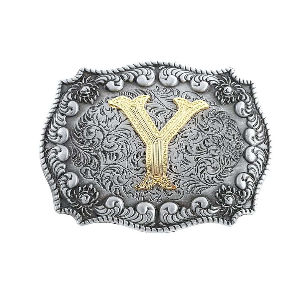 8762 Belt Buckle , Western Cowboy Rodeo Small Alphabet Letter ABCDMRJ to Z